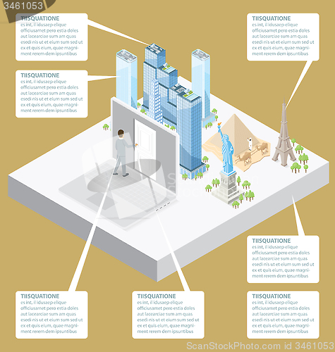 Image of Vector 3d Flat Isometric With Internet Concept