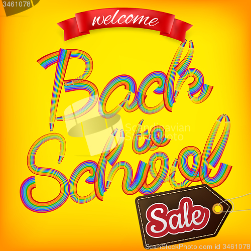 Image of Back to school Sale Label card. EPS 10