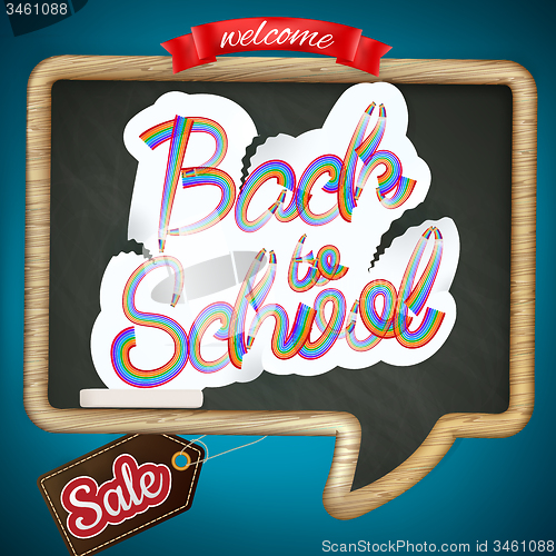 Image of Back to school Sale Label card. EPS 10
