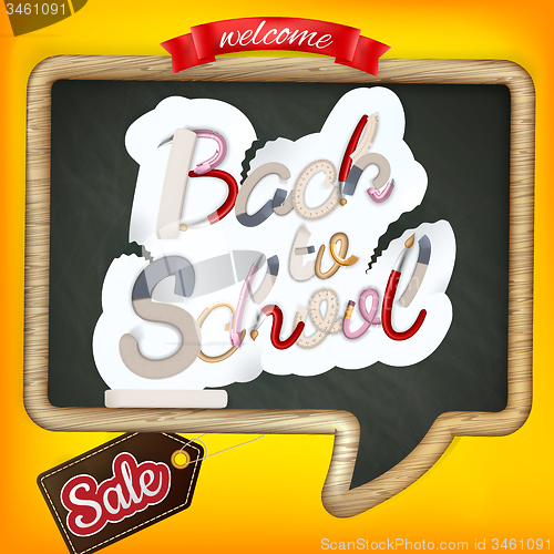 Image of Back to school Sale Label card. EPS 10