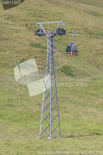 Image of Ski lift cable booth or car