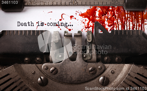 Image of Bloody note - Vintage inscription made by old typewriter