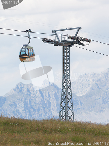 Image of Ski lift cable booth or car