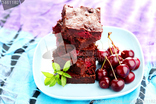 Image of brownie with cherries