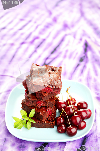 Image of brownie with cherries