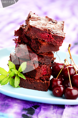 Image of brownie with cherries