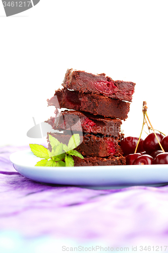 Image of brownie with cherries