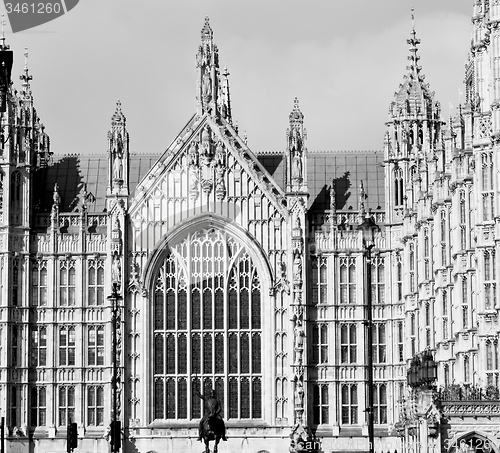 Image of in london old historical    parliament glass  window    structur