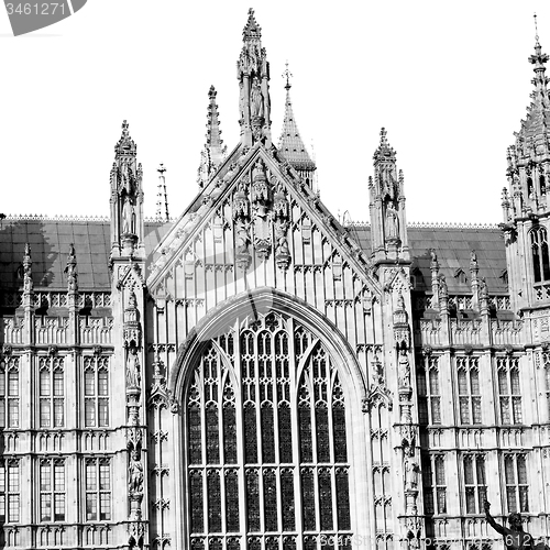 Image of old in london  historical    parliament glass  window    structu