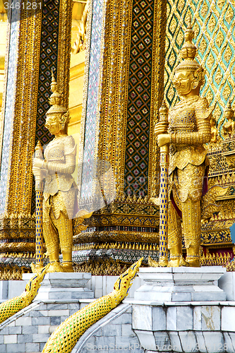 Image of demon in the temple bangkok   cross colors step gold wat  