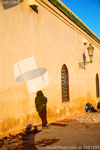 Image of tile roof  moroccan old   antique city