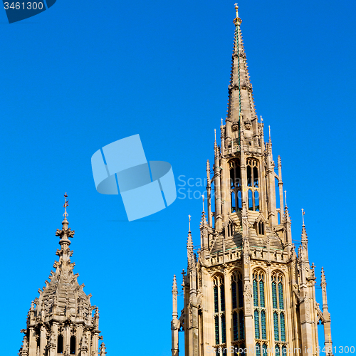 Image of in london old historical    parliament glass  window    structur