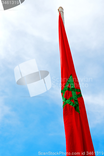 Image of tunisia  waving flag in the blue sky  wave