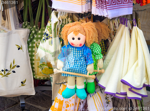 Image of Souvenirs and toys in the shop window