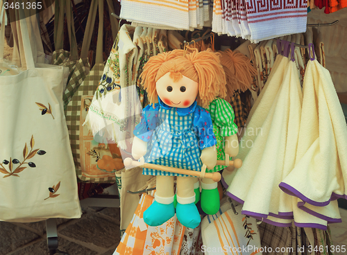 Image of Souvenirs and toys in the shop window