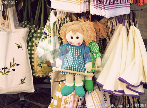 Image of Souvenirs and toys in the shop window