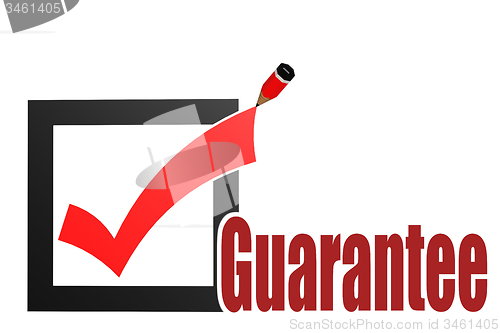 Image of Check mark with guarantee word