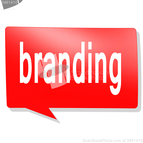 Image of Branding word on red speech bubble
