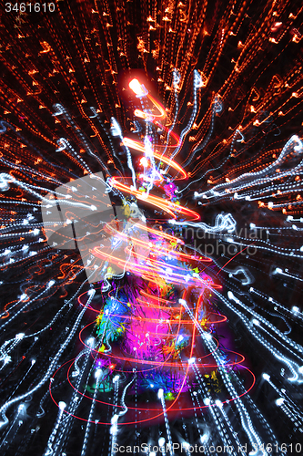 Image of abstract christmas lights explosion