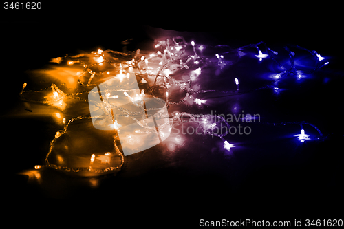 Image of abstract christmas lights explosion