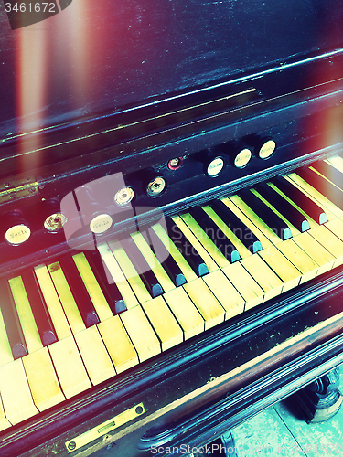 Image of Antique reed organ, retro style photo