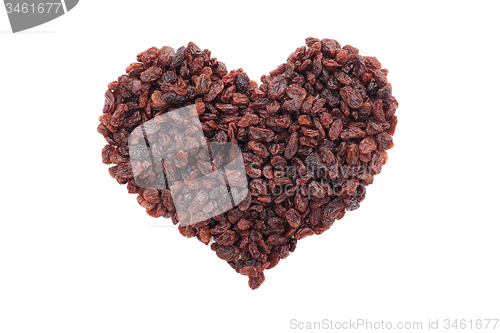 Image of Raisins in a heart shape