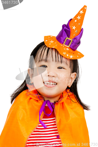 Image of Asian Chinese Little girl celebrate Halloween.