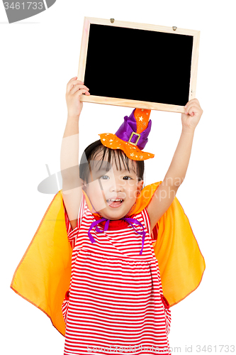 Image of Asian Chinese Little girl celebrate Halloween.