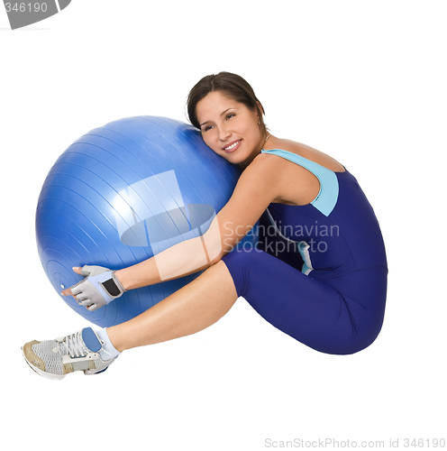 Image of Hugging the gym ball