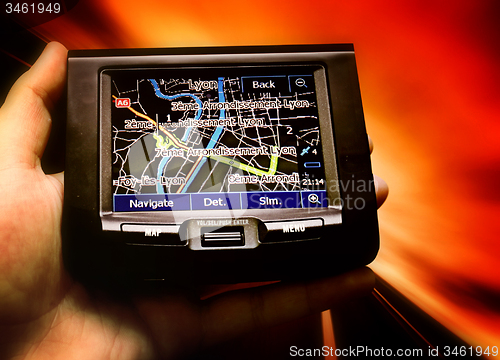 Image of gps in a man hand