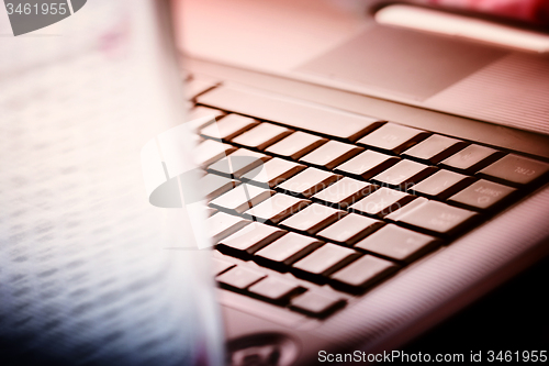 Image of Modern and stylish laptop. 