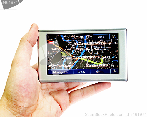 Image of Gps in a man hand.