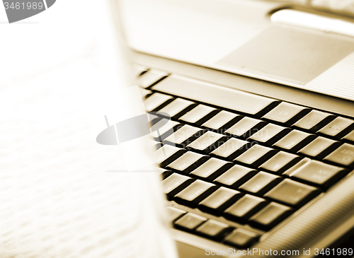 Image of Modern and stylish laptop. 