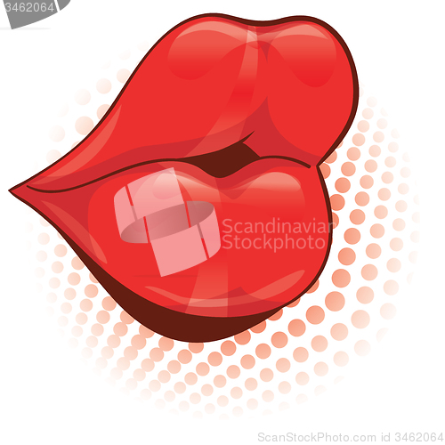 Image of Vector illustration. Sexy red female lips