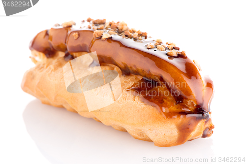 Image of Eclair with caramel decoration