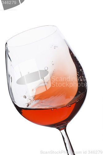 Image of moving red wine glass