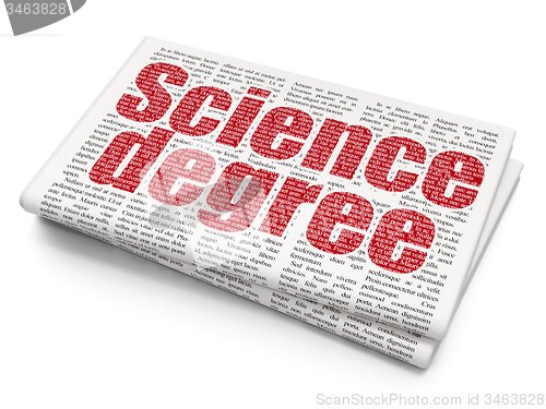 Image of Science concept: Science Degree on Newspaper background