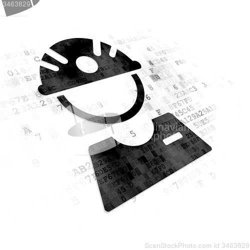Image of Manufacuring concept: Factory Worker on Digital background