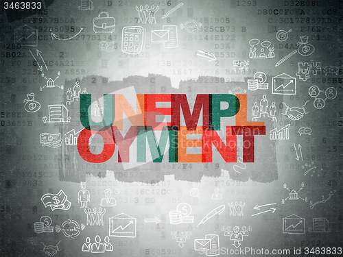 Image of Finance concept: Unemployment on Digital Paper background