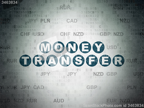 Image of Finance concept: Money Transfer on Digital Paper background