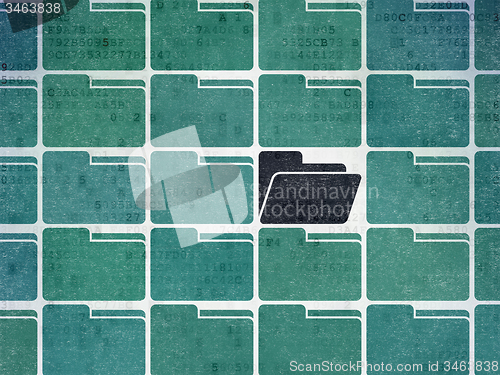 Image of Finance concept: folder icon on Digital Paper background