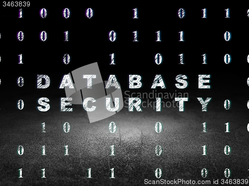 Image of Privacy concept: Database Security in grunge dark room