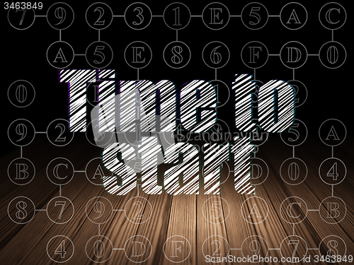 Image of Time concept: Time to Start in grunge dark room