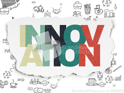 Image of Finance concept: Innovation on Torn Paper background