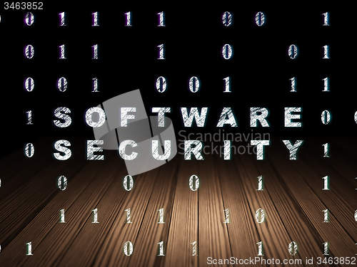 Image of Safety concept: Software Security in grunge dark room