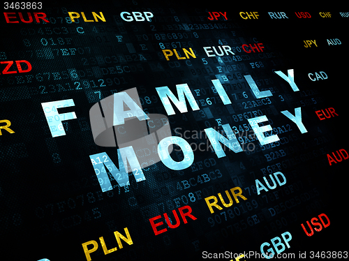 Image of Banking concept: Family Money on Digital background