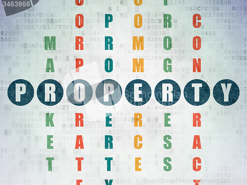 Image of Finance concept: word Property in solving Crossword Puzzle