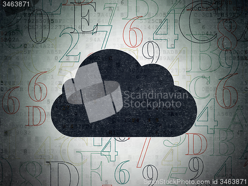 Image of Cloud computing concept: Cloud on Digital Paper background