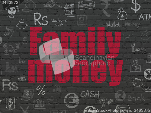 Image of Banking concept: Family Money on wall background
