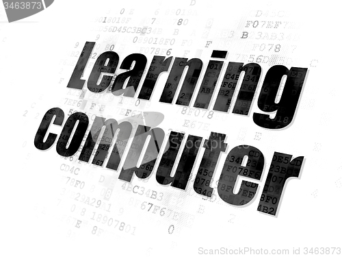 Image of Studying concept: Learning Computer on Digital background